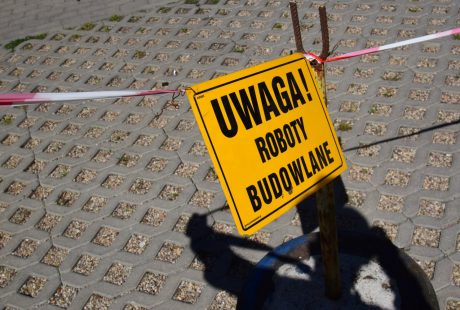 Tablica ostrzegawcza Uwaga Roboty budowlane
